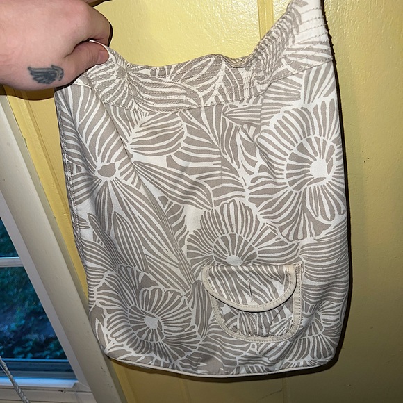 3/$10 Aeropostale Tan Cotton Design Messenger Shoulder Crossbody Bag - Picture 3 of 13